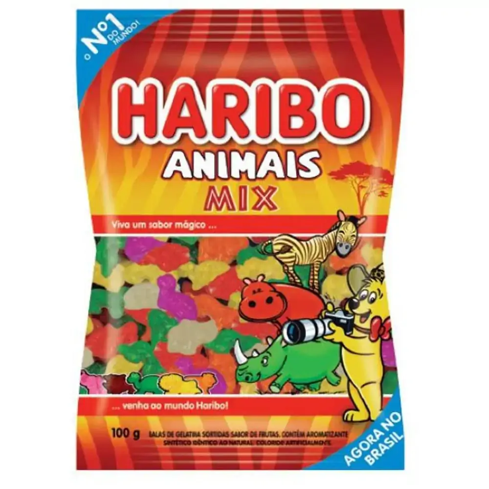 Bala Haribo 100g Animais Mix