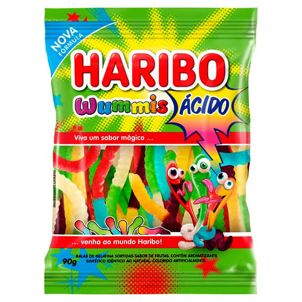 Bala de Gelatina Wummis Ácido 90g