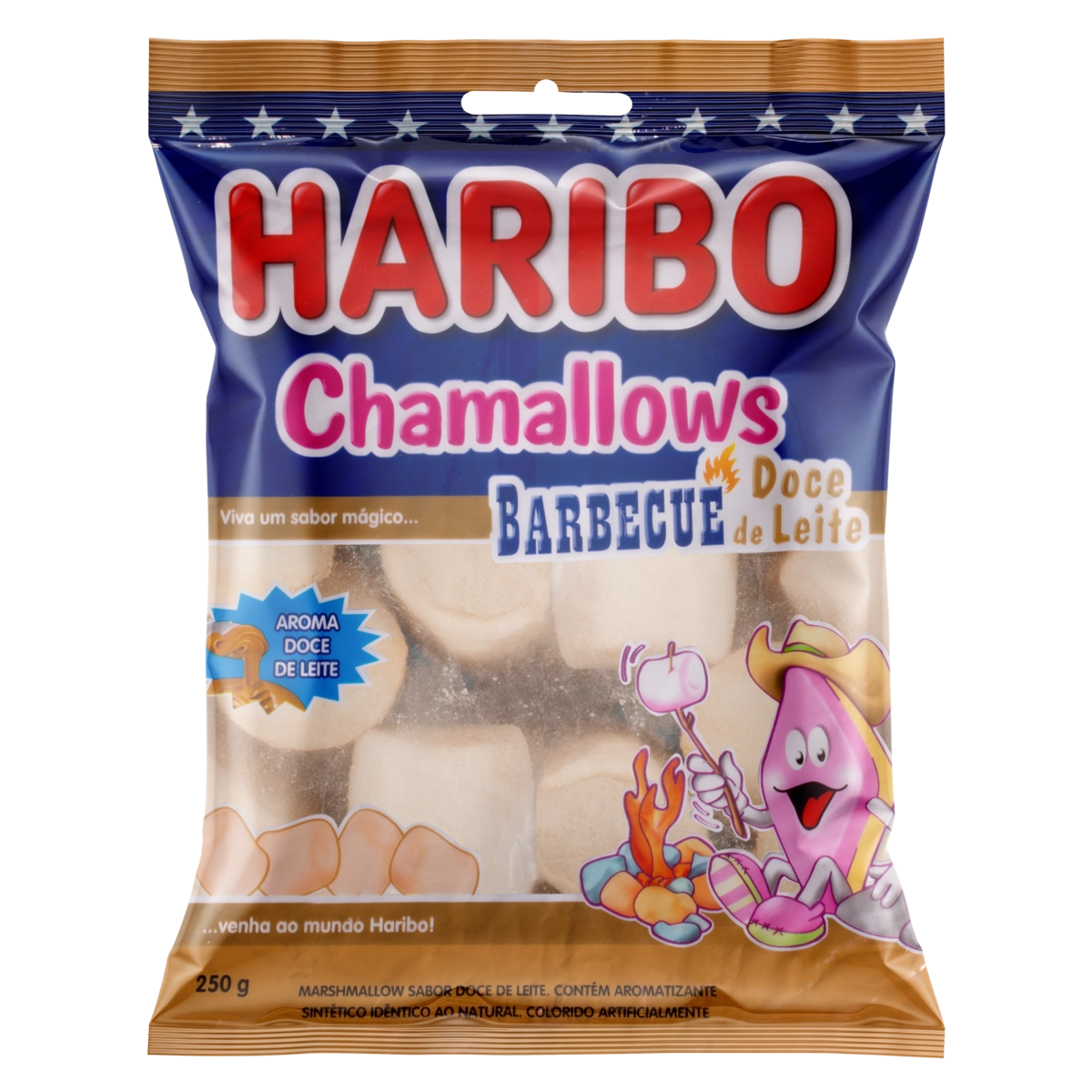 Marshmallow Doce De Leite Barbecue Haribo Chamallows Pacote 250g