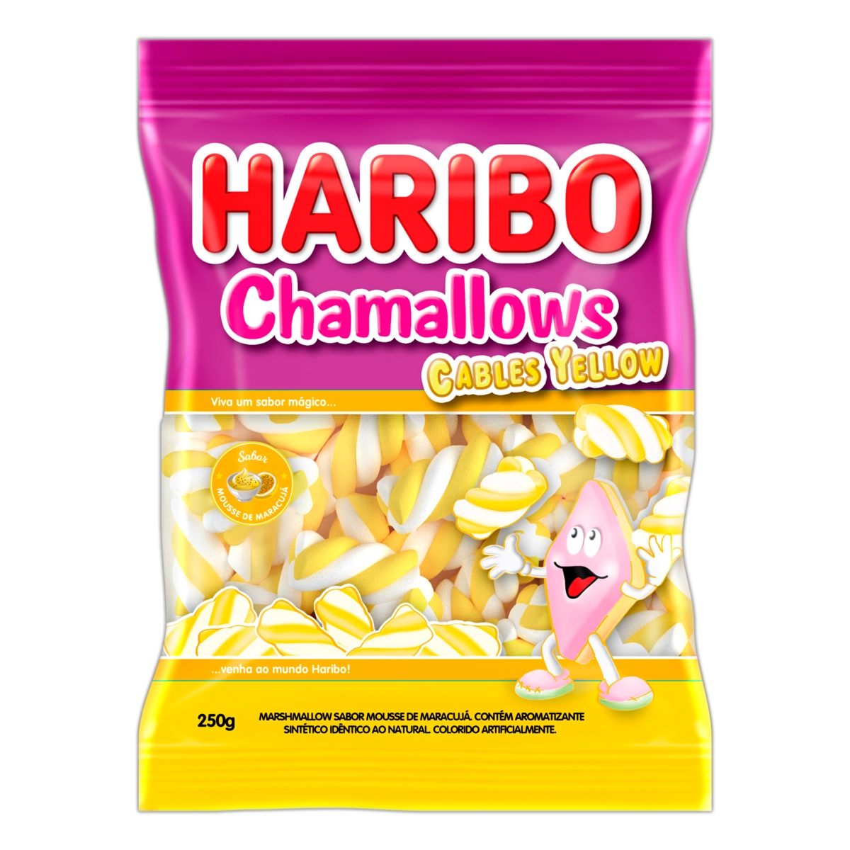 Marshmallow Mousse De Maracujá Cables Yellow Haribo Chamallows Pacote 250g