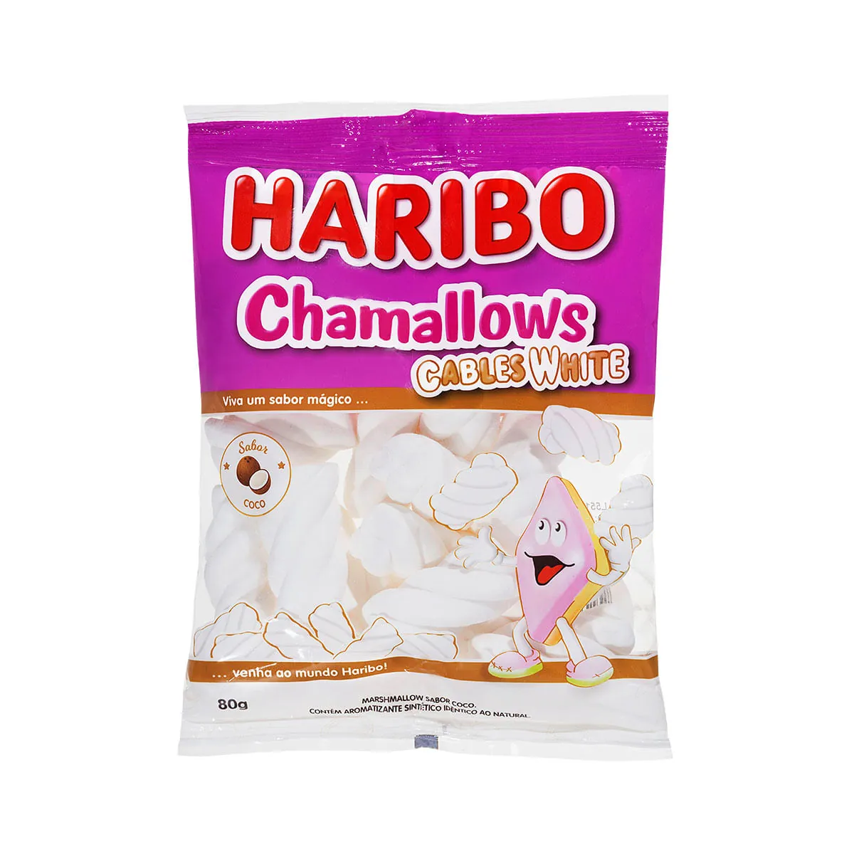 Marshmallow Cables White Coco Haribo 80g