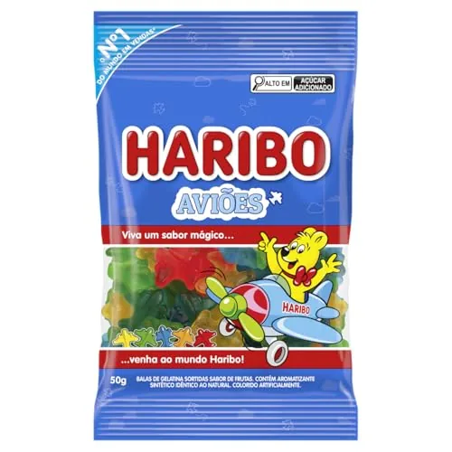 Bala De Gelatina Frutas Aviões Haribo Pacote 50g