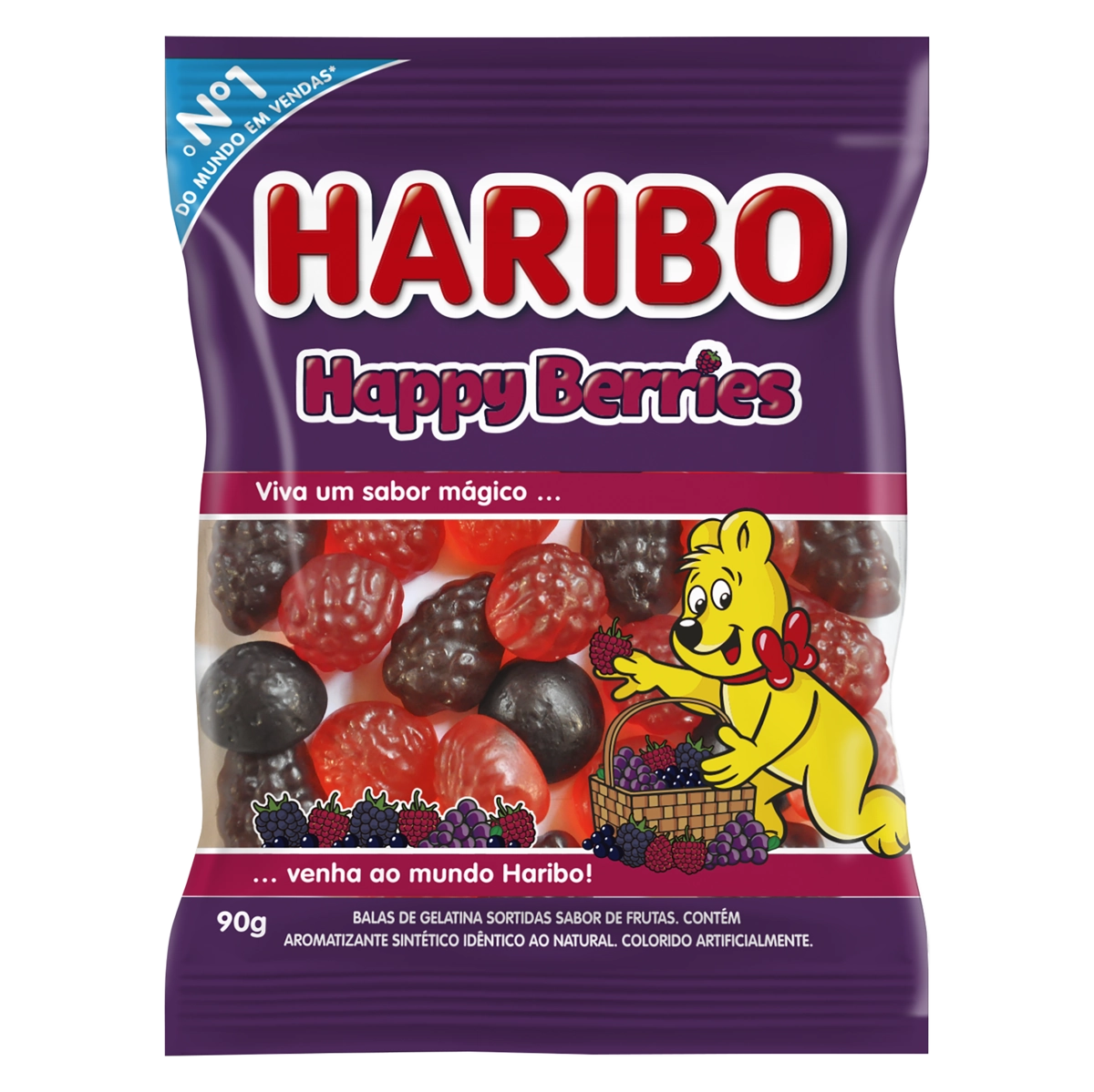 Bala De Gelatina Frutas Happy Berries Haribo Pacote 90g