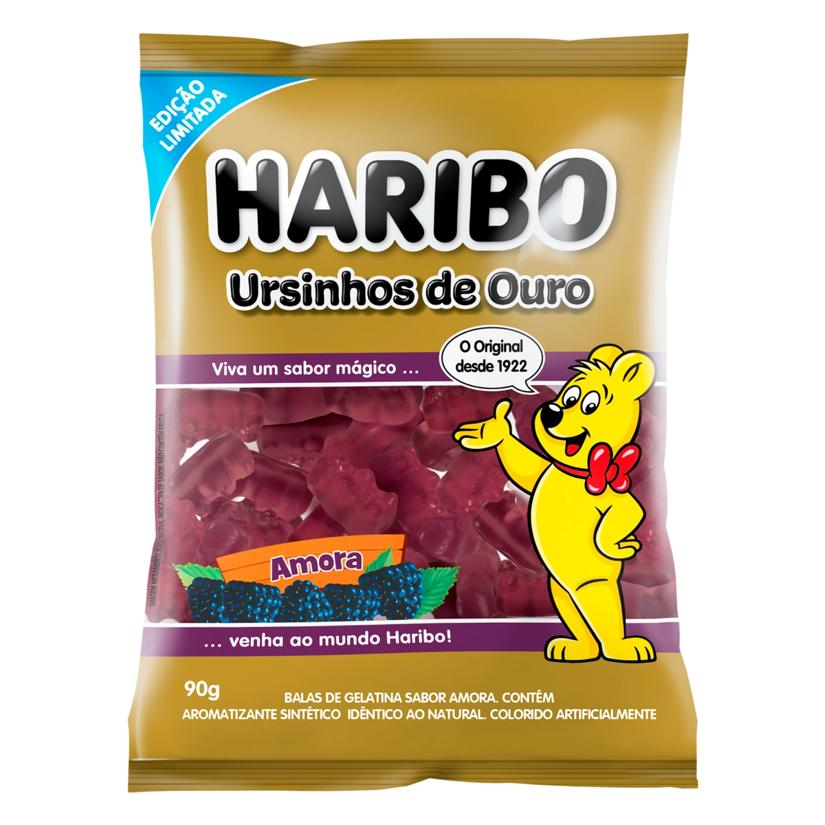 Bala De Gelatina Amora Ursinhos De Ouro Haribo Pacote 90g