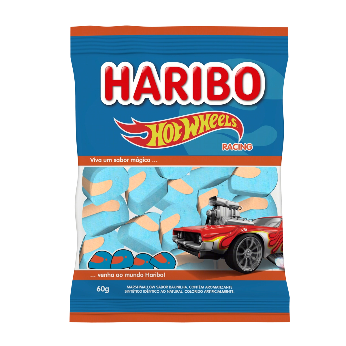 Marshmallow Baunilha Hot Wheels Racing Haribo Pacote 60g