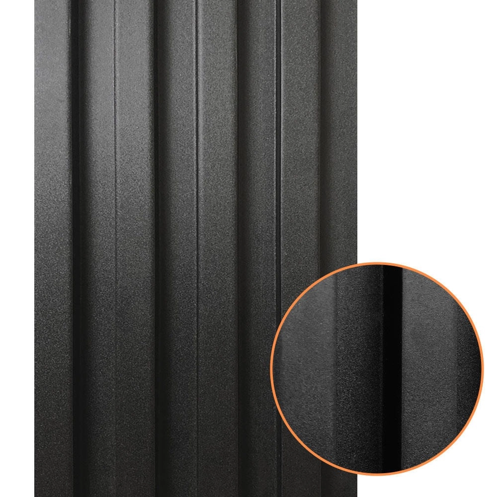 Painel Ripado Prime Madeira Pvc Preto Fosco 2,8m X 16cm