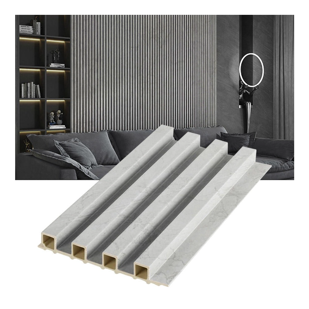 Kit 15 Painel Ripado Pvc Madeira Travertino Cinza 2,9m X 16cm