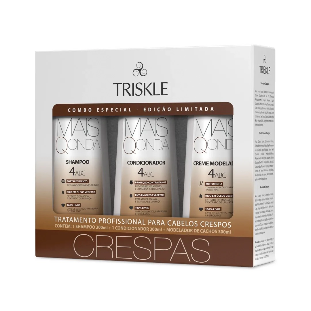 Kit Triskle Qonda Crespas 900g
