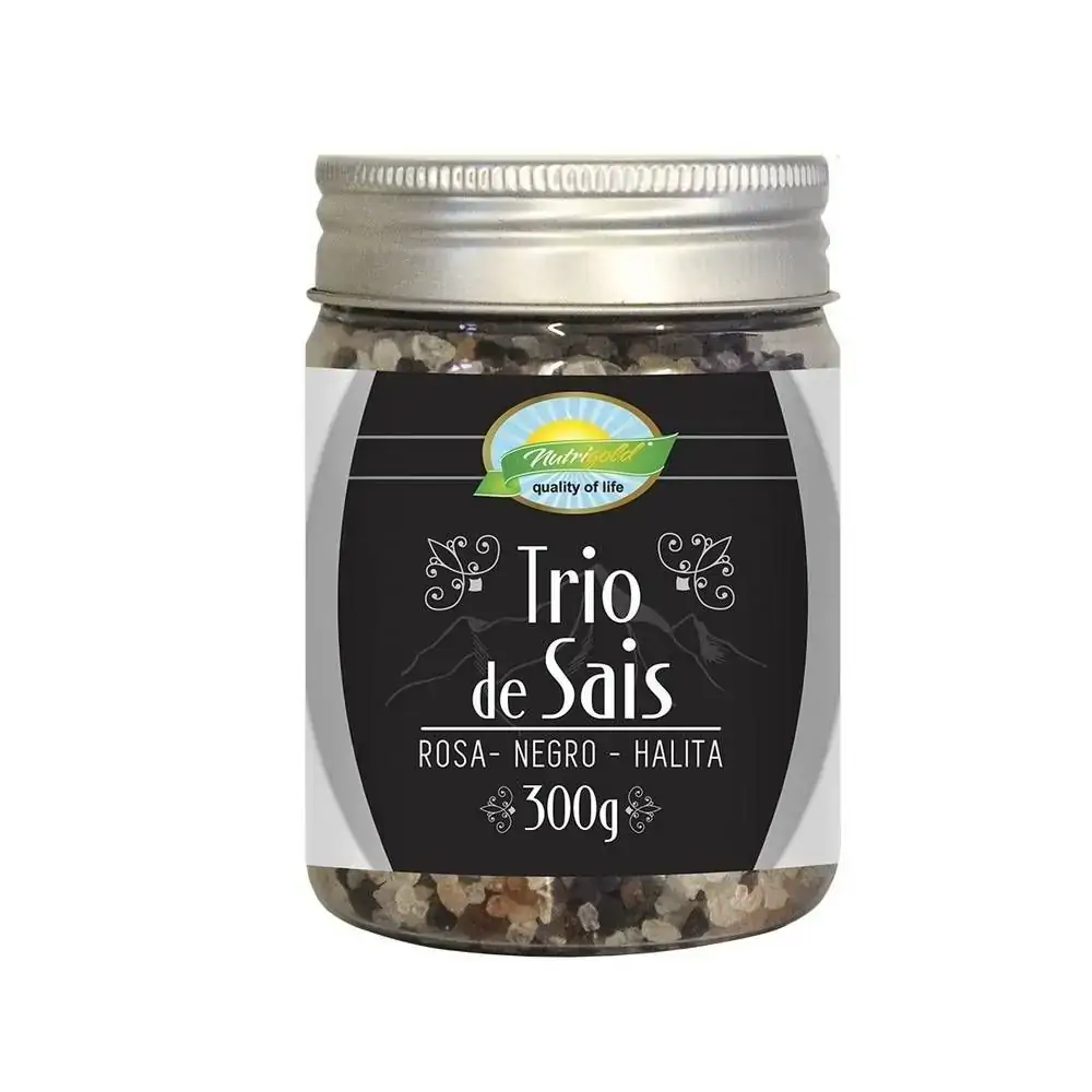 Trio De Sais Rosa,negro E Halita Pote 300g Nutrigold