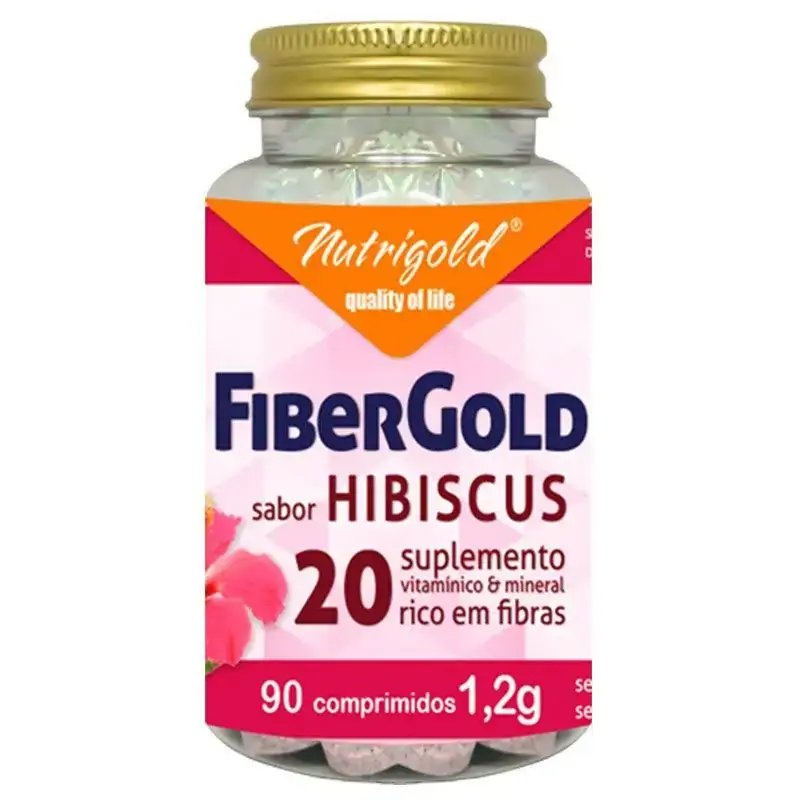 Fiber Gold 20 Hibiscus 90 Cápsulas 1200mg Nutrigold