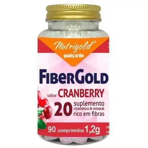 Fiber Gold 20 Cranberry 90 Cápsulas 1200mg Nutrigold