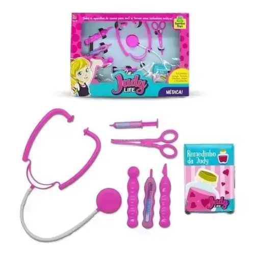Brinquedo Kit Médica Judy Life 7 Acessórios para Maior Diversão Estimula a Criatividade e Imaginação, +3 Anos - 127179