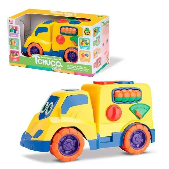 Caminhão de Encaixe Brinquedo Didático Tchuco Baby Educacional Didático Samba Toys 31cm, Samba Toys, +12 Meses - 129107