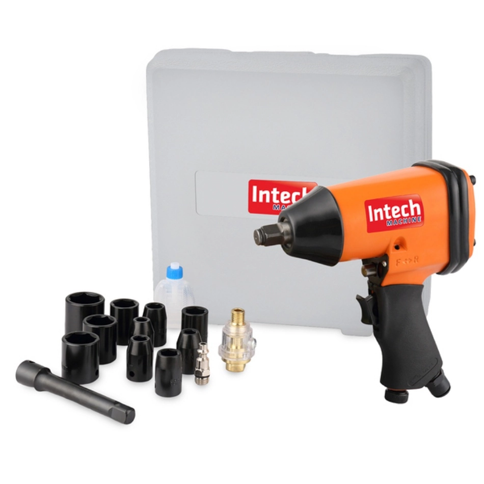 Kit Parafusadeira Chave Impacto Pneumática 17 Acessórios PN700 Intech Machine