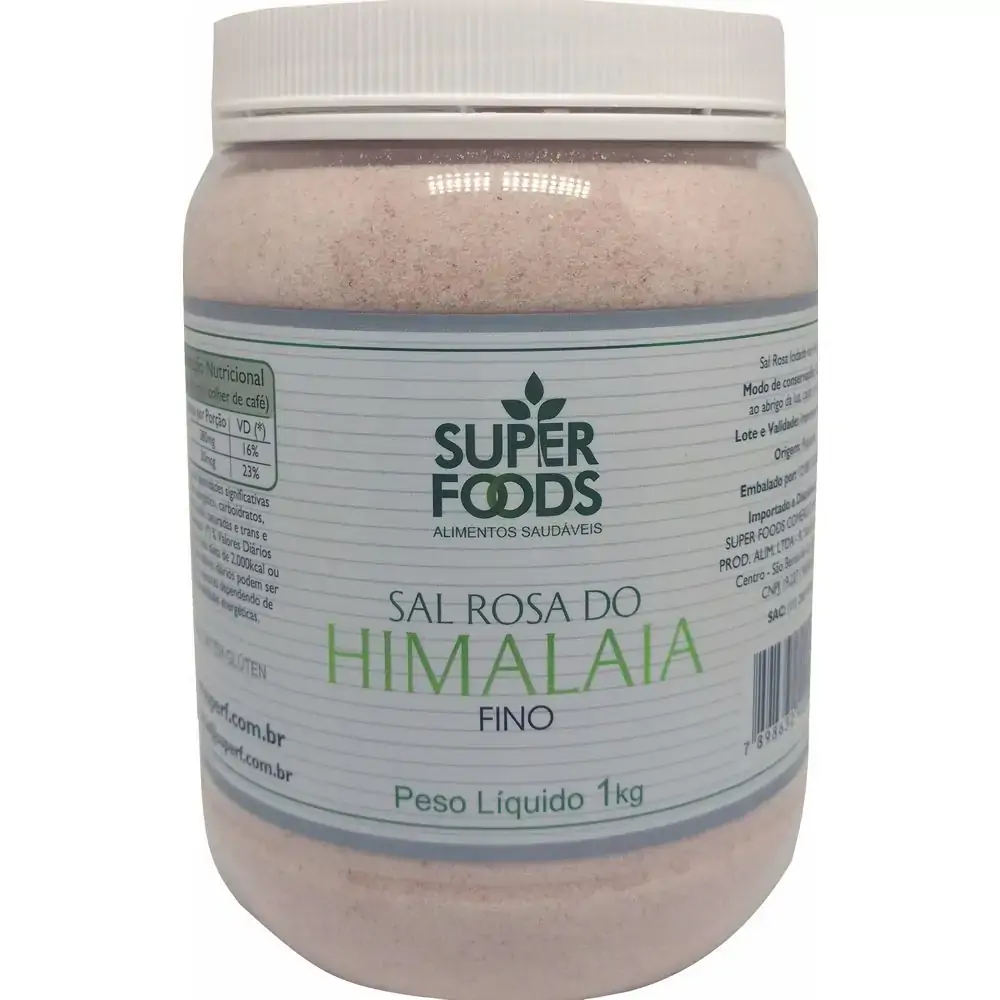 Sal Rosa Do Himalaia Fino 1kg Super Foods Alimentos