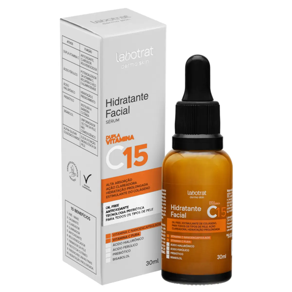 Hidratante Facial Vitamina C15 Labotrat Dermo Skin Caixa 30ml