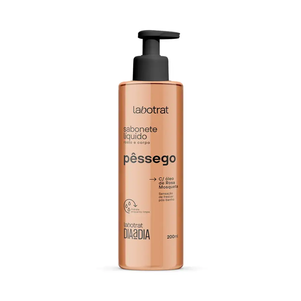 Sabonete Líquido Para O Rosto E Corpo Dia A Dia Pêssego Labotrat 100ml