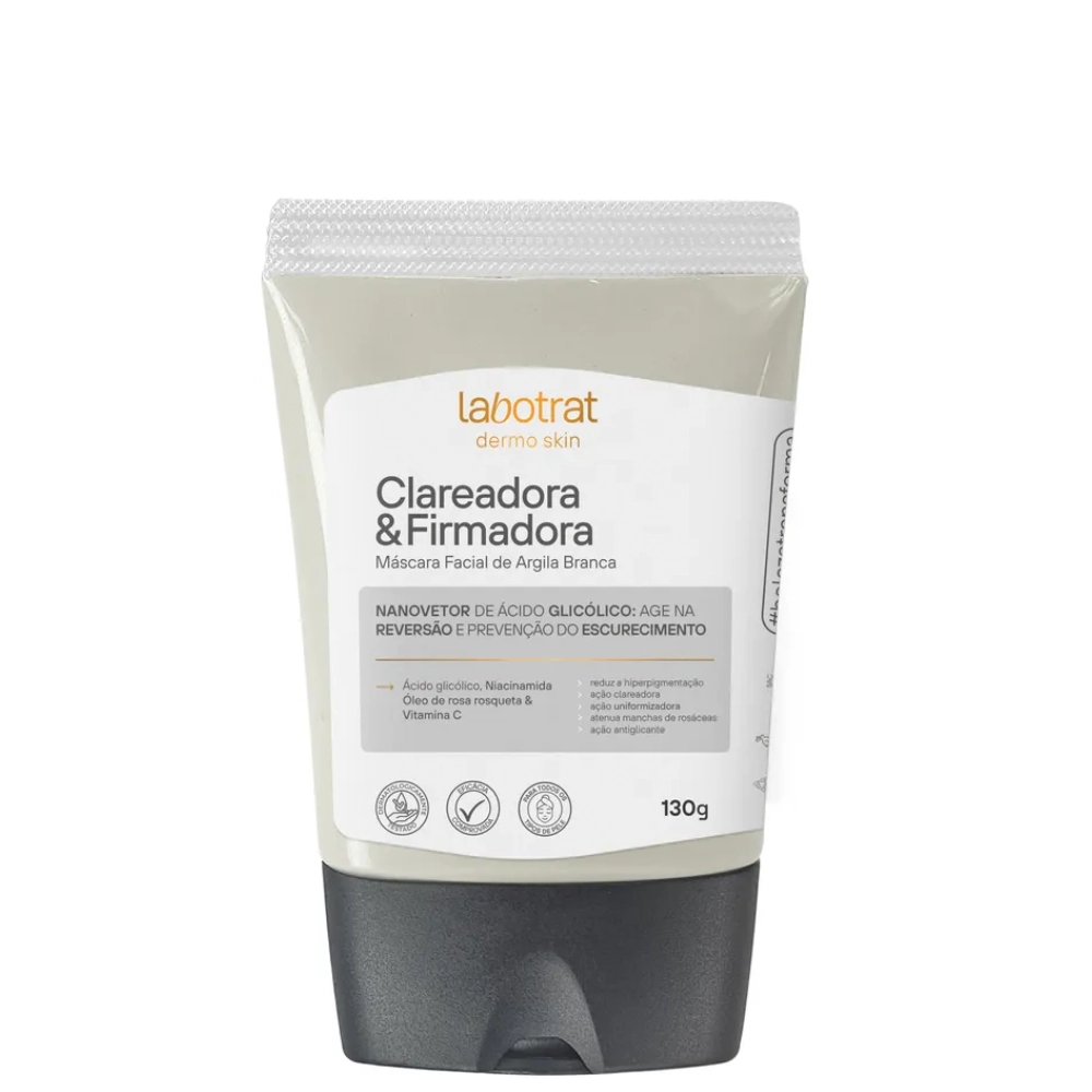 Mascara Facial De Argila Branca 130g Clareadora E Firmadora Labotrat