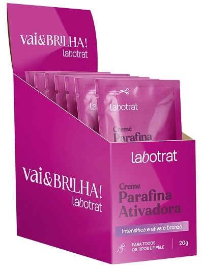 Caixa Display Com 12 Unid Sach Creme De Parafina Ativadora Beterraba E Buriti Vai Brilha 20g Labotra
