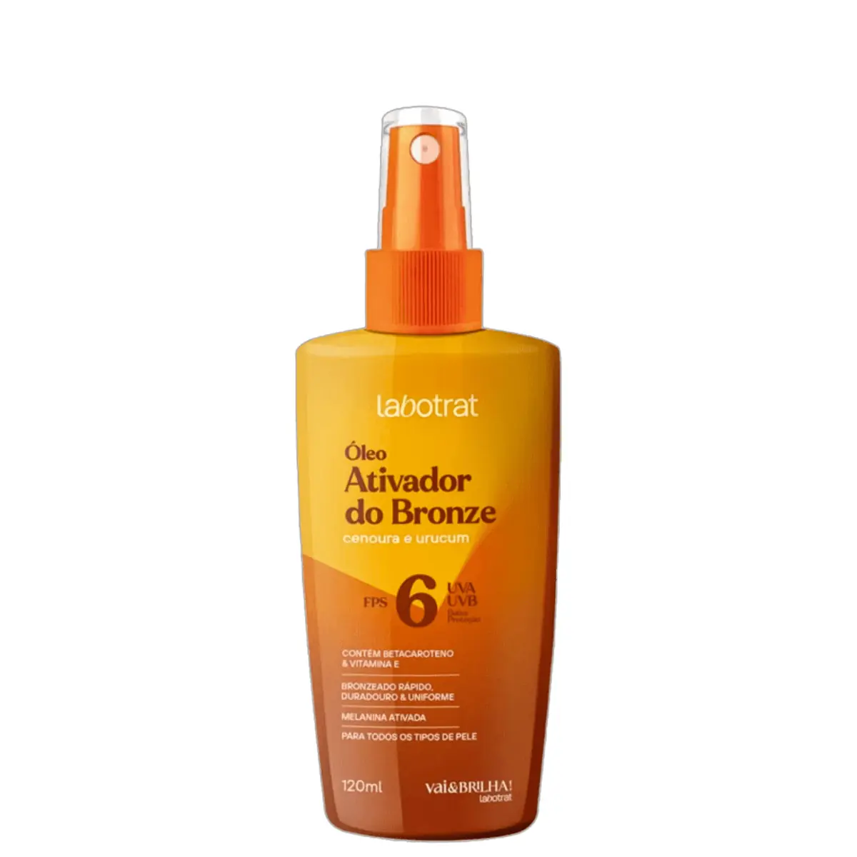 Óleo Ativador De Bronze Fps6 Vai&Brilha 120Ml Labotrat