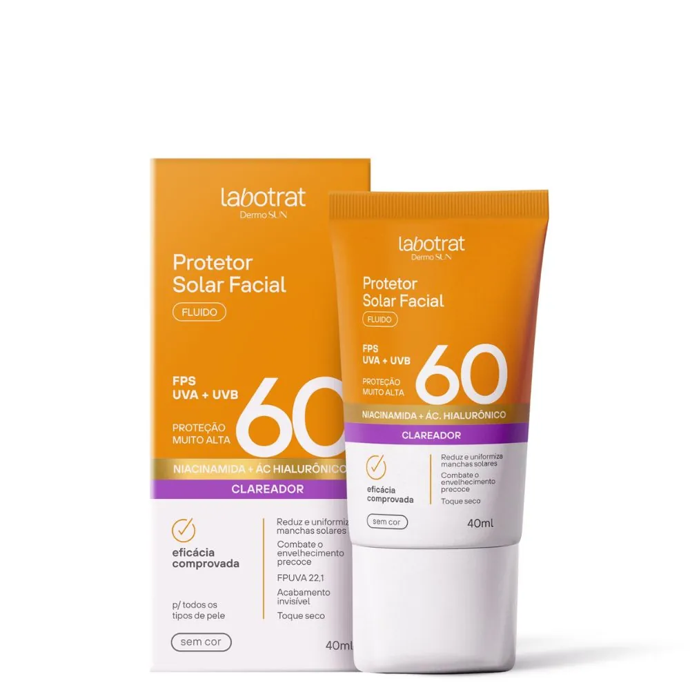 Protetor Solar Facial Labotrat Fluido Incolor Fps 60 Sun 40ml
