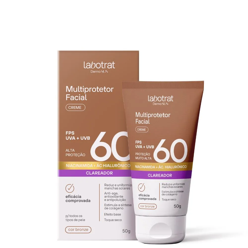 Protetor Solar Facial Labotrat Mult Bronze Medio Fps60 Dermo Sun 50g