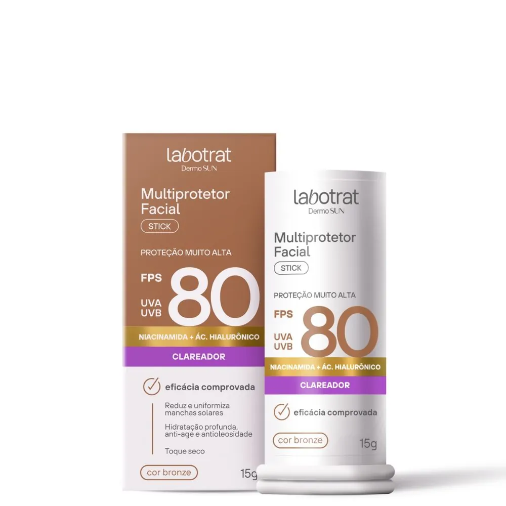 Protetor Solar Stick Facial Labotrat Fps80 Dermo Sun Bronze 15g