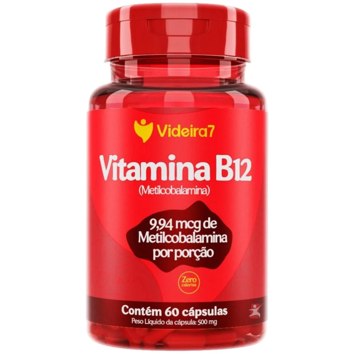 METILCOBALAMINA VITAMINA B12 APENAS 1 CÁPSULA AO DIA 414% DA IDR 60 CÁPSULAS - VIDEIRA 7