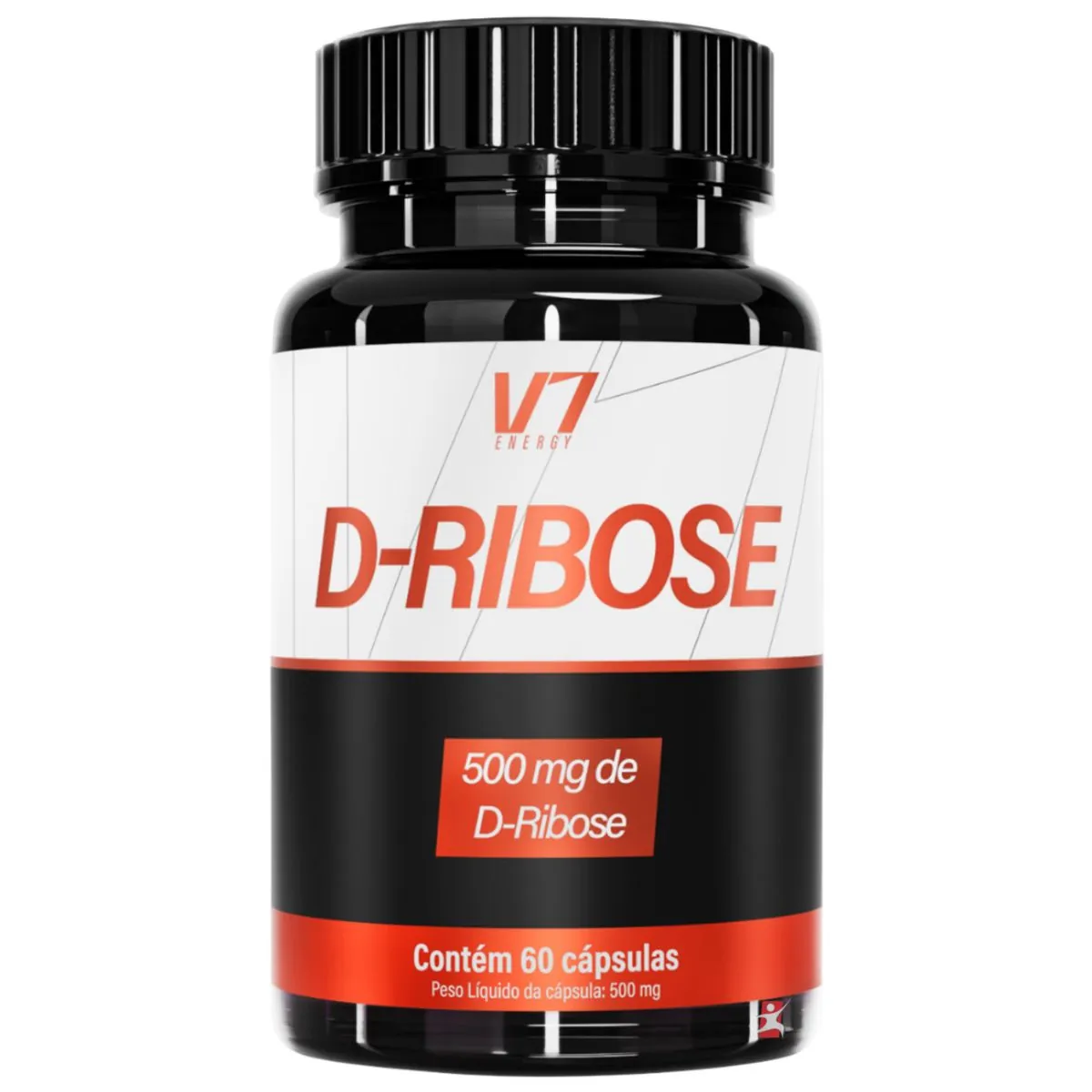 D-RIBOSE 500MG POR PORÇÃO PRONTO PARA MAIS ATP 60 CAPSULAS - V7 ENERGY