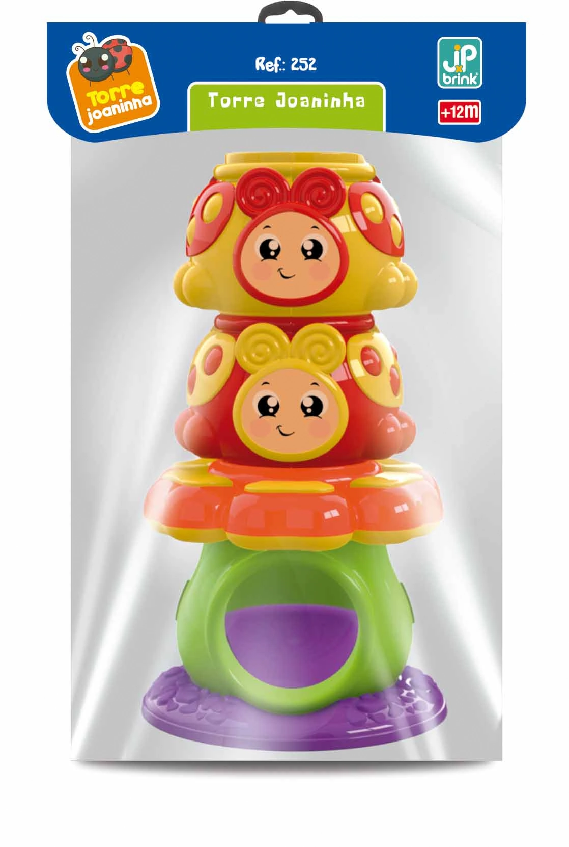 Torre Didática Joaninha 23 Cm, JP Brink 252, +12 Meses - 138361
