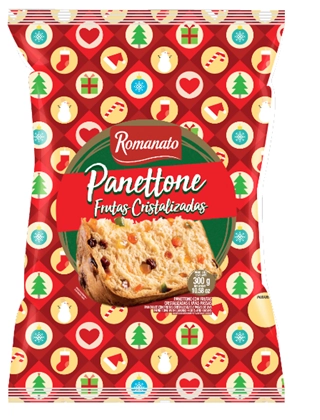 Panettone com Frutas Cristalizadas e Uvas-Passas Romanato Pacote 300g