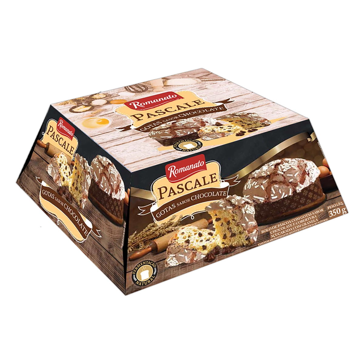 Bolo De Páscoa ROMANATO Gotas De Chocolate Caixa 350g