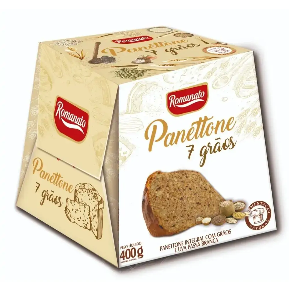 Panettone Romanato 400g Integral Com 7 Graos