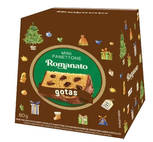 Panetone Romanato Mini Gotas Choc 80g