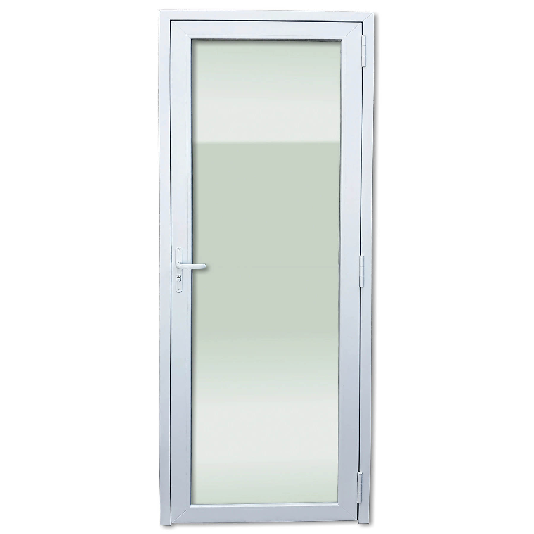 Porta com Visor de Giro PVC Branco 2,16x0,80m Lado Esquerdo Linha Smart Solutions Brimak