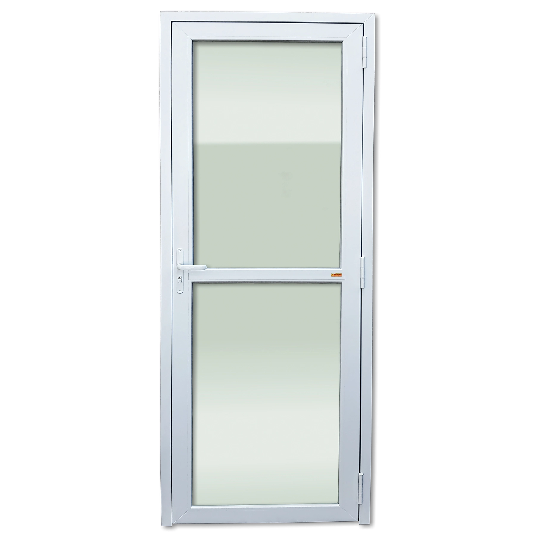 Porta com Visor de Giro PVC Branco 2,16x0,80m Lado Esquerdo Linha Smart Solutions Brimak