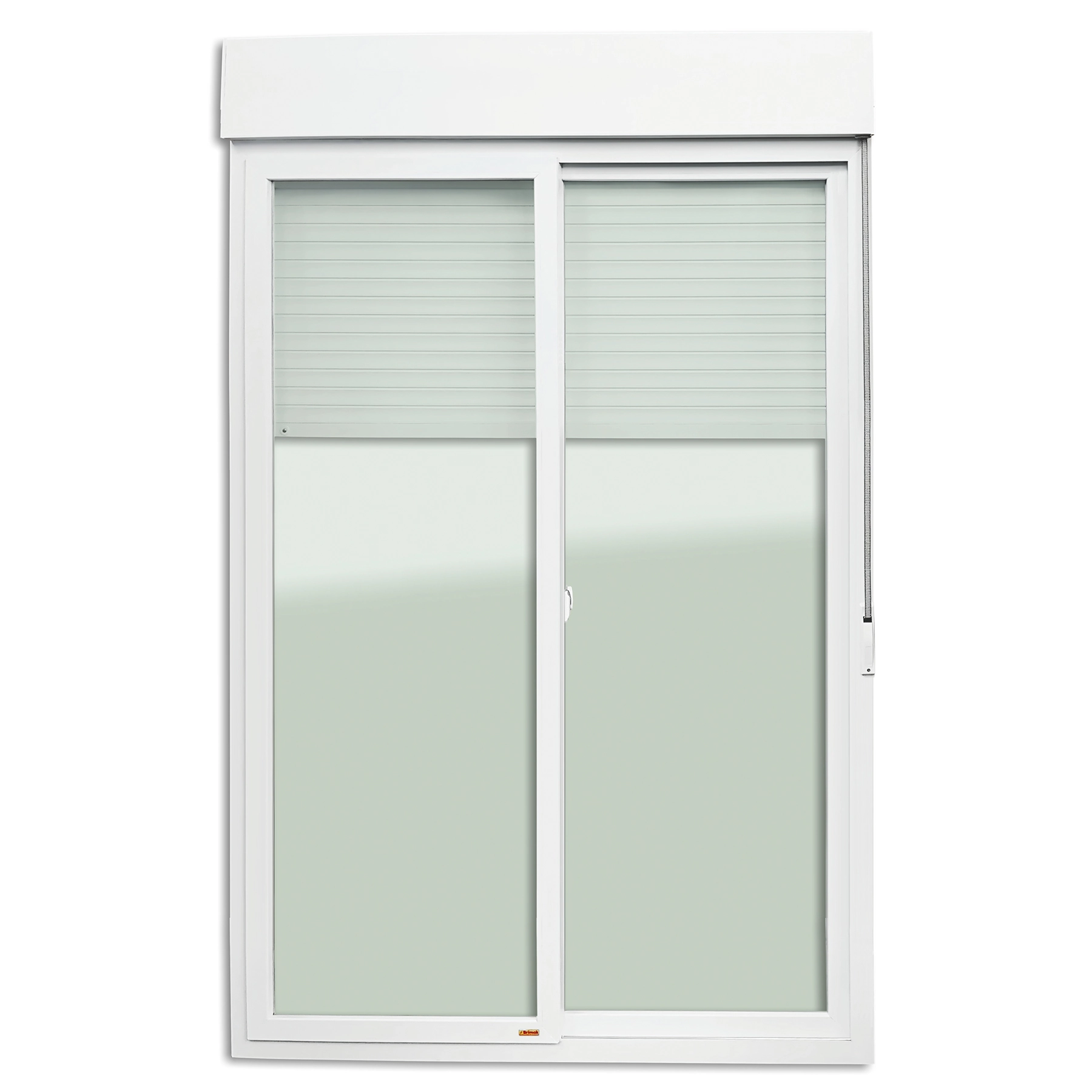 Porta Balcão de Correr 2 Folhas PVC Branco 2,30x1,50m Abertura Central Linha Smart Solutions Brimak