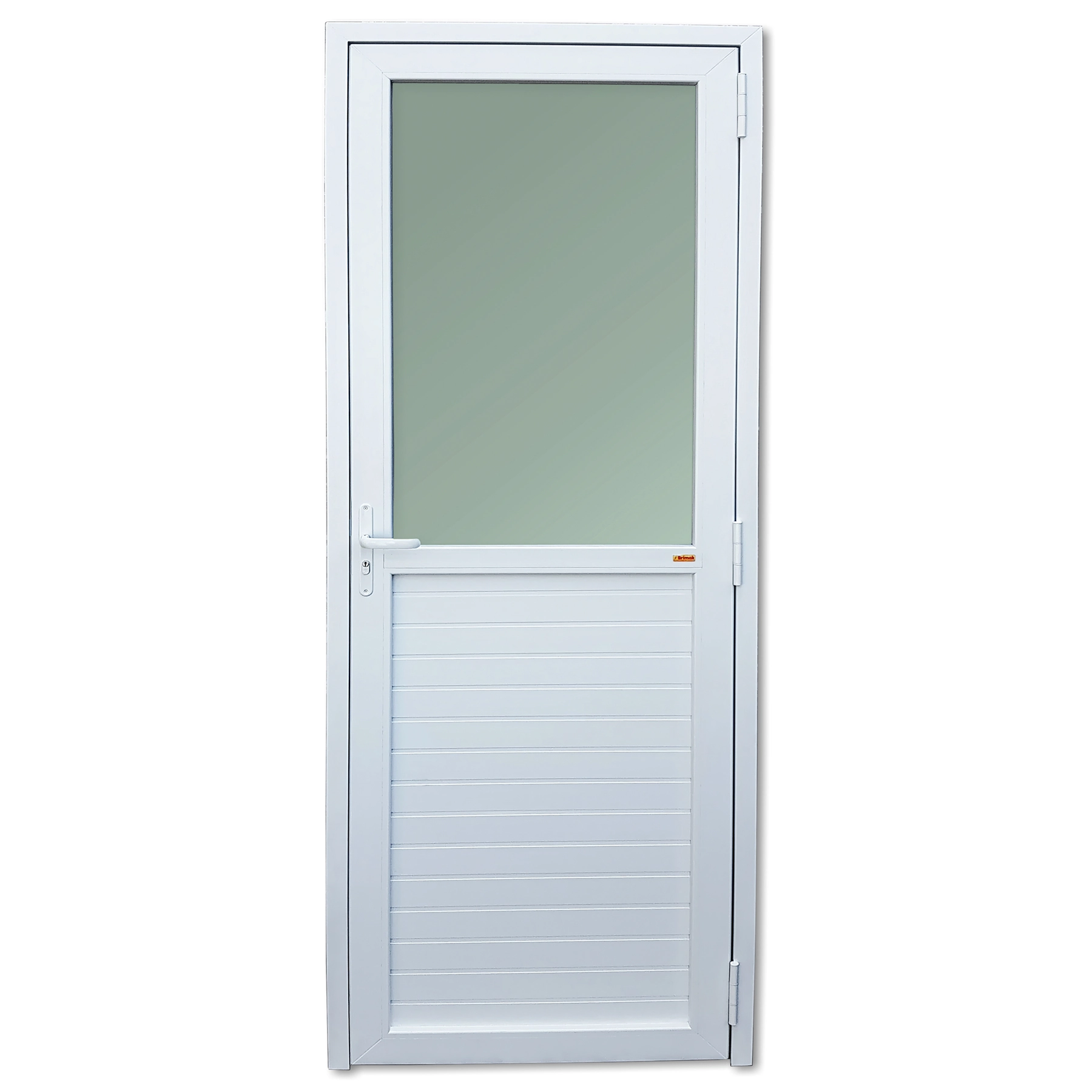 Porta Lambrill e com Visor de Giro PVC Branco 2,16x0,70m Lado Esquerdo Linha Smart Solutions Brimak