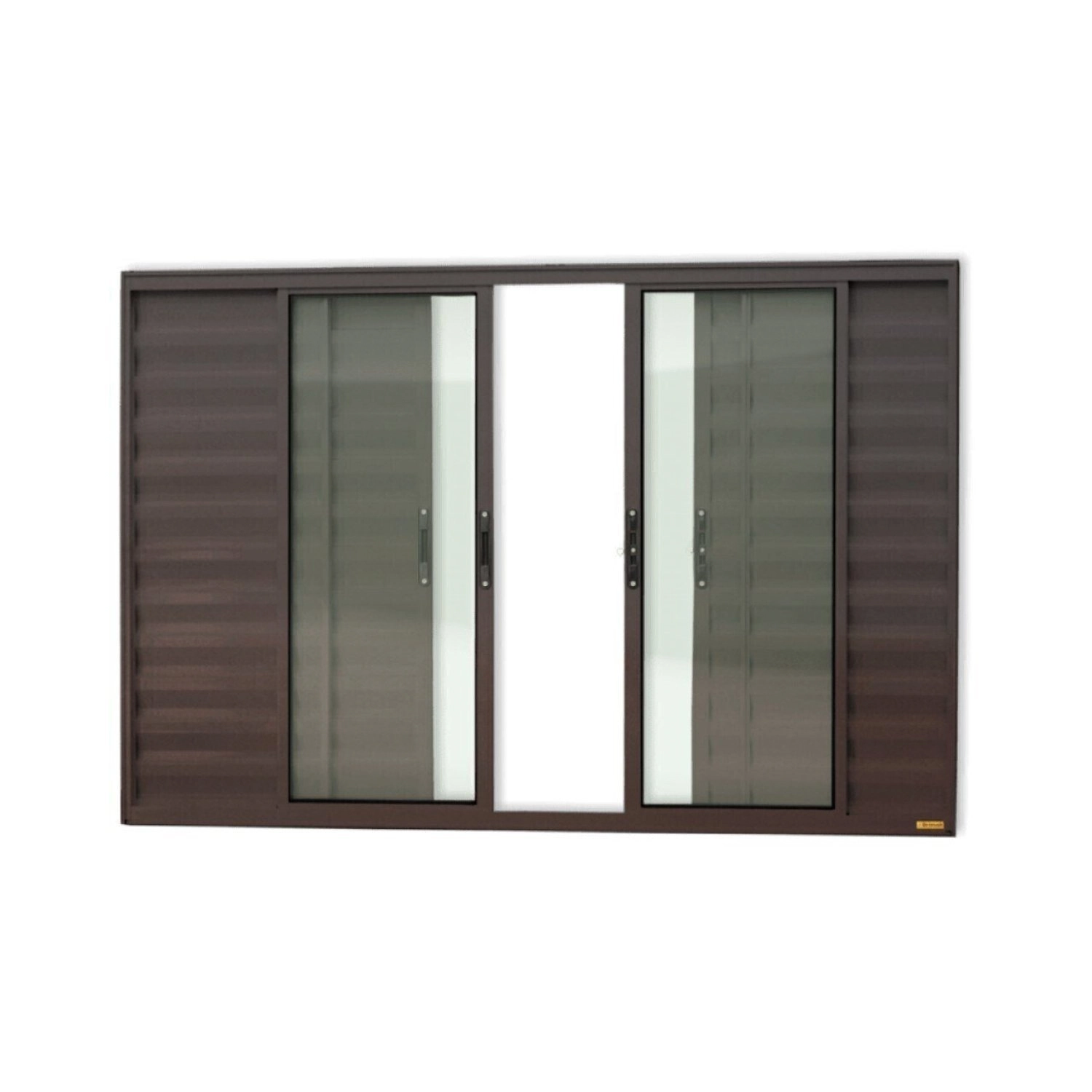 Janela Veneziana Confort 6 Folhas Vidro Liso 120cm X 150cm Brimak Corten