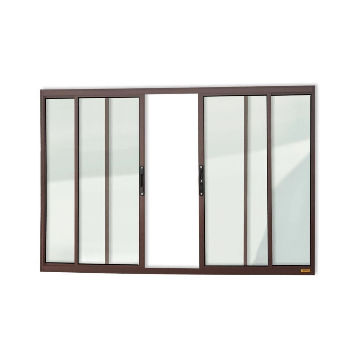 Janela Confort 4 Folhas Vidro Liso 120cm X 150cm Brimak Corten