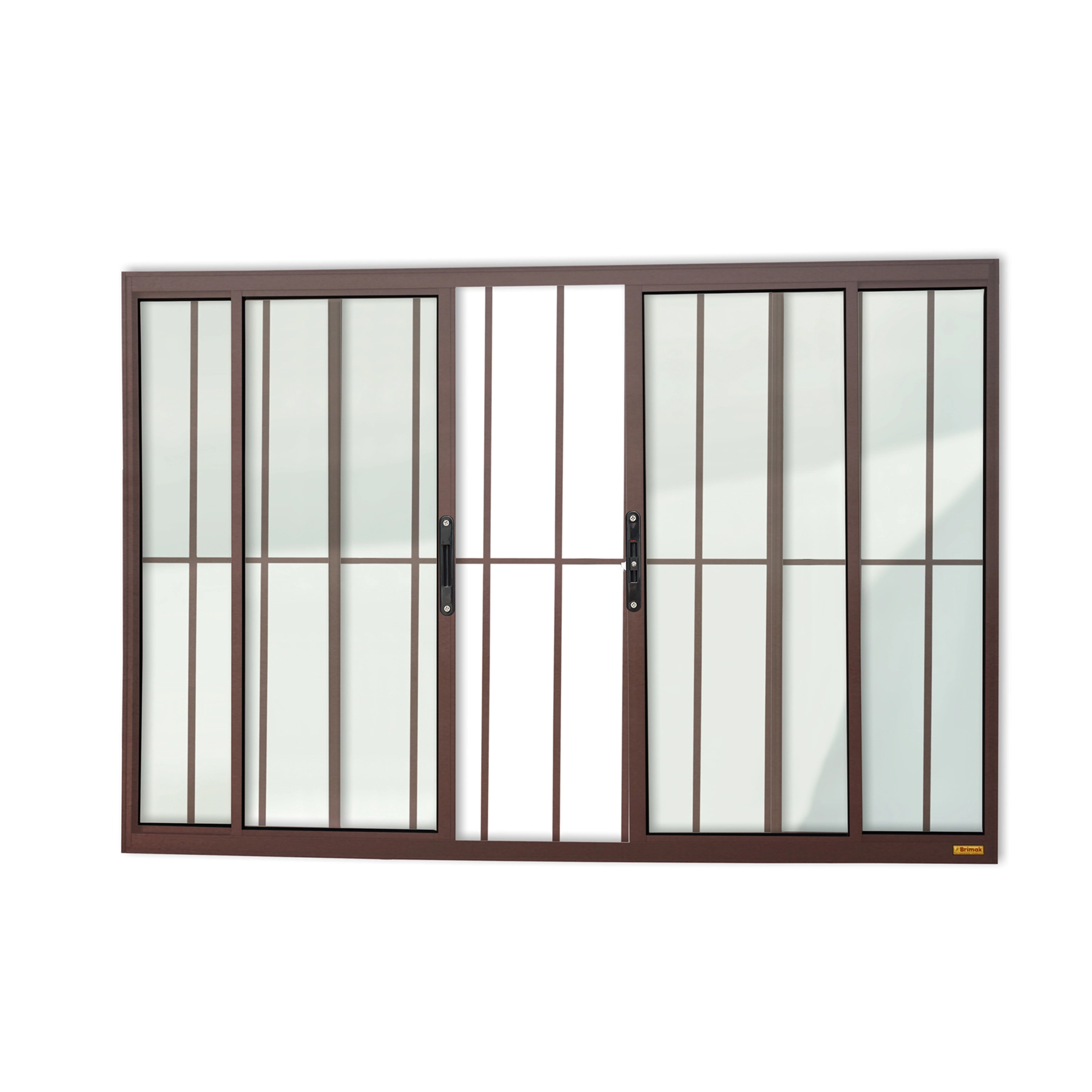 Janela de Alumínio de Correr 4 Folhas 100x200cm com Grade Confort Brimak