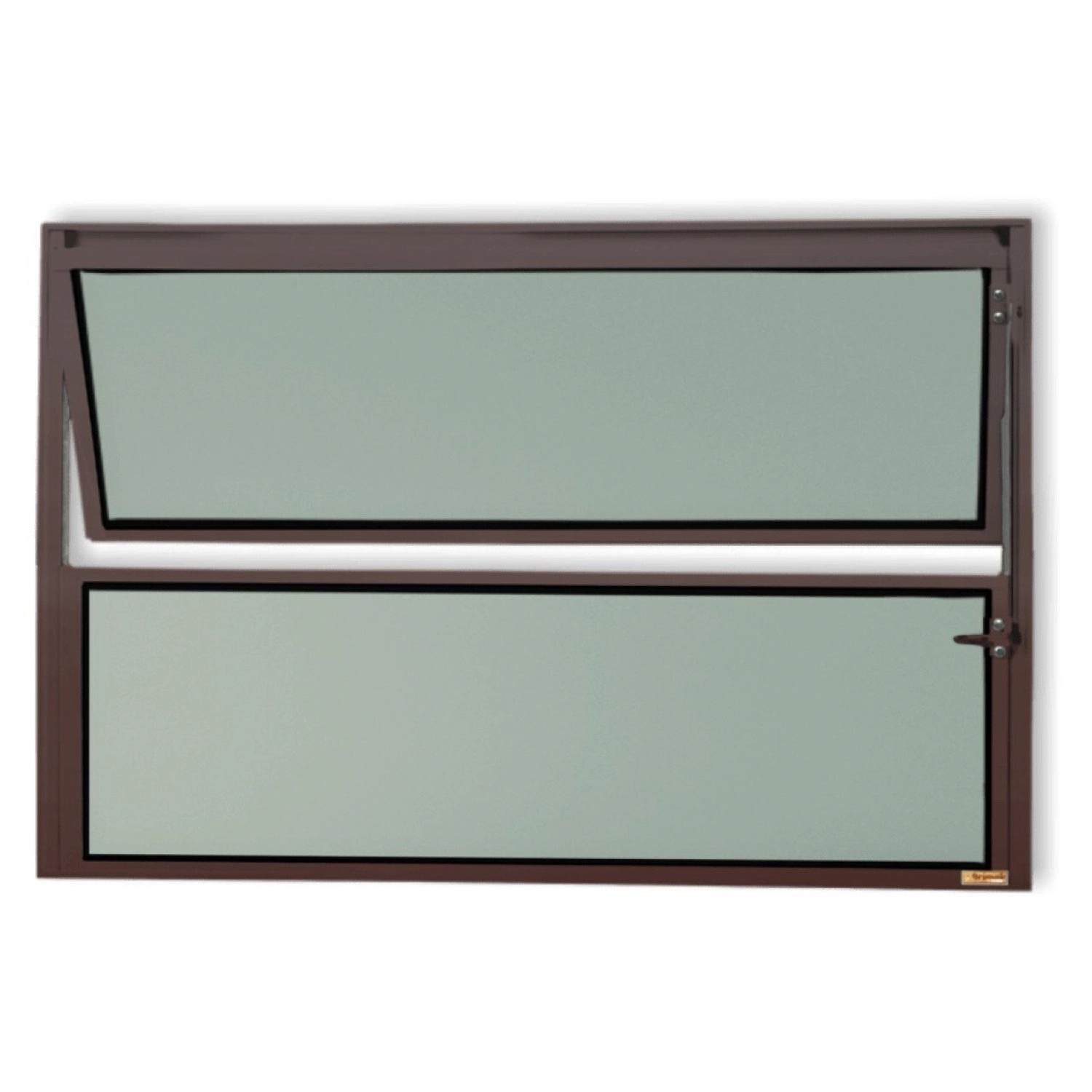 Janela De Alumínio Basculante 40x100cm Vidro Mini Boreal Master Brimak Corten