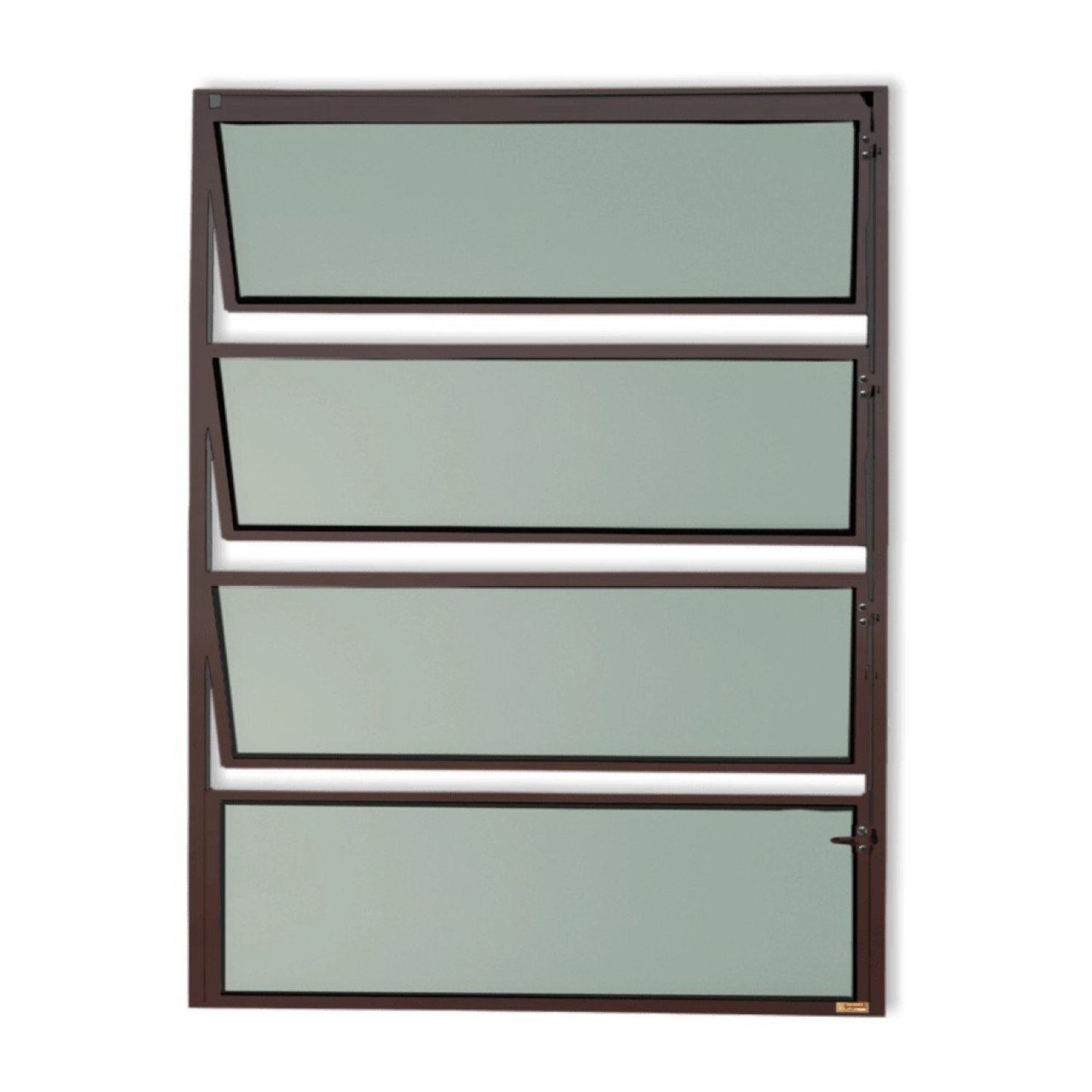 Janela De Alumínio Basculante 80x100cm Vidro Mini Boreal Master Brimak Corten
