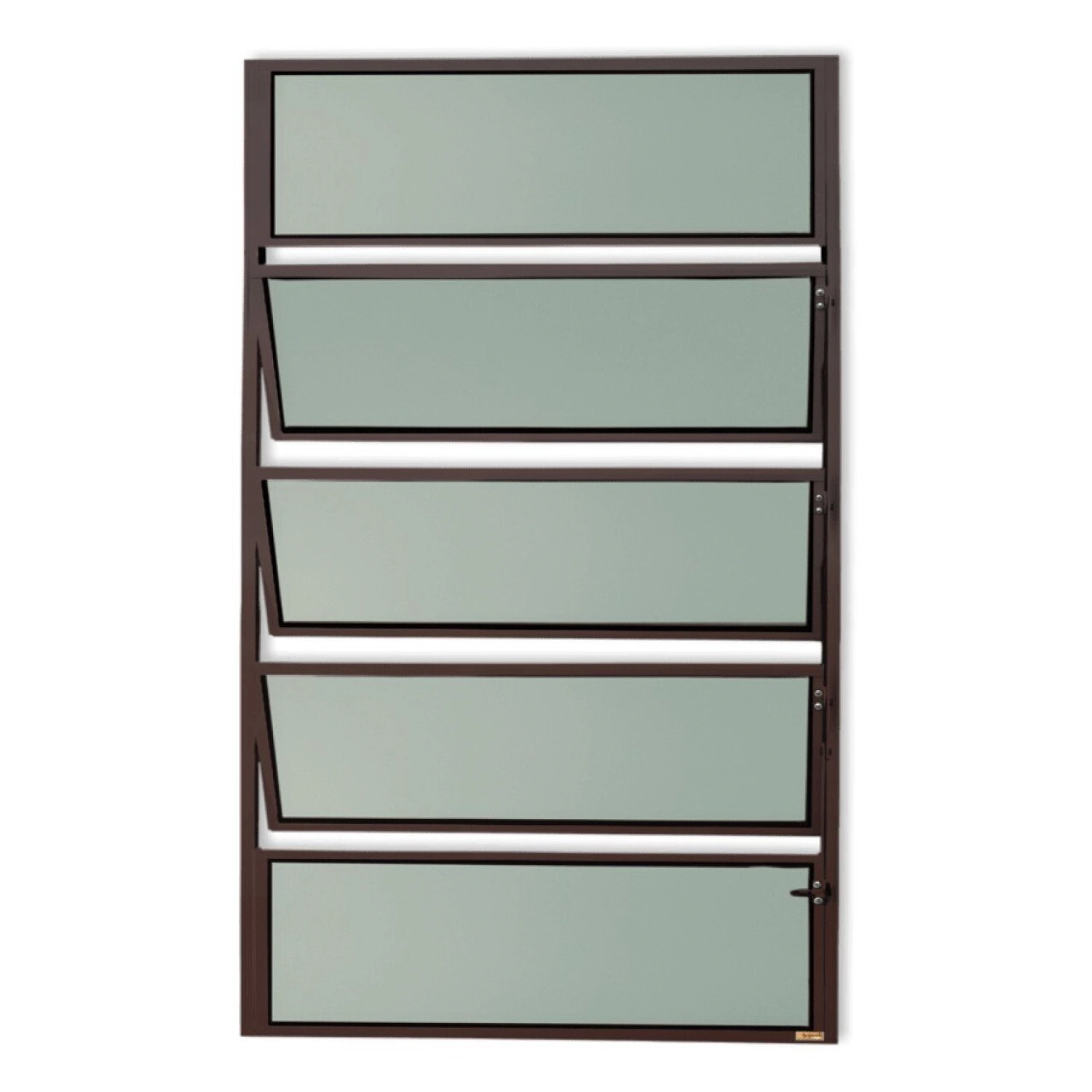Janela De Alumínio Basculante 100x80cm Vidro Mini Boreal Master Brimak Corten