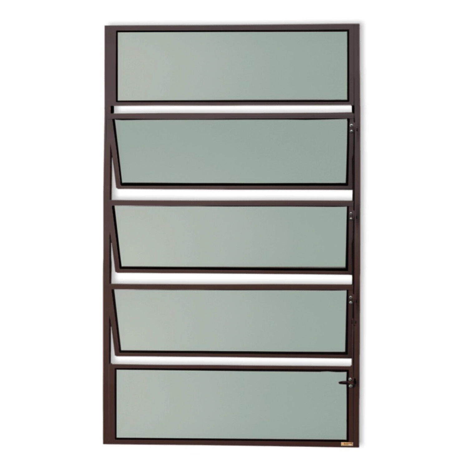 Janela De Alumínio Basculante 100x60cm Vidro Mini Boreal Master Brimak Corten