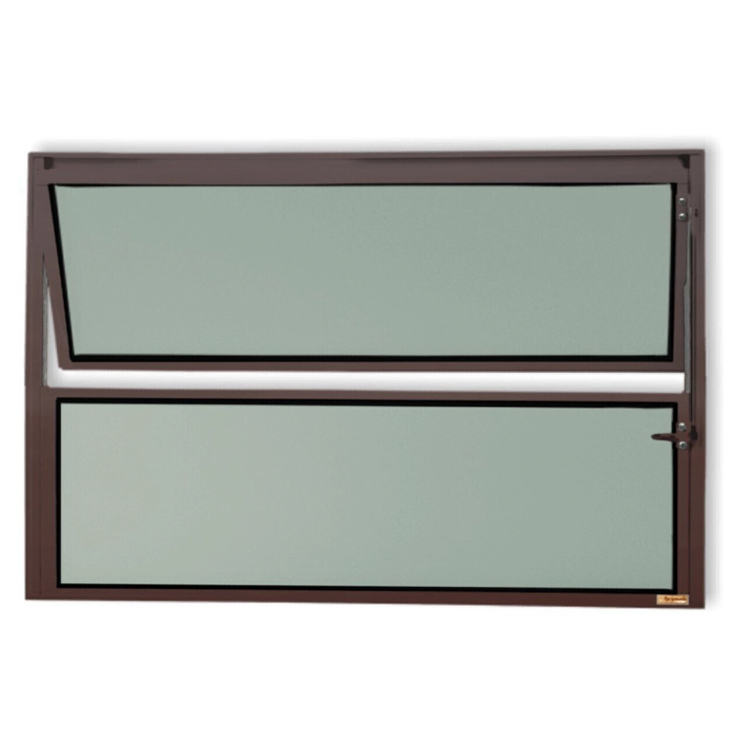 Janela De Alumínio Basculante 50x50cm Vidro Mini Boreal Master Brimak Corten