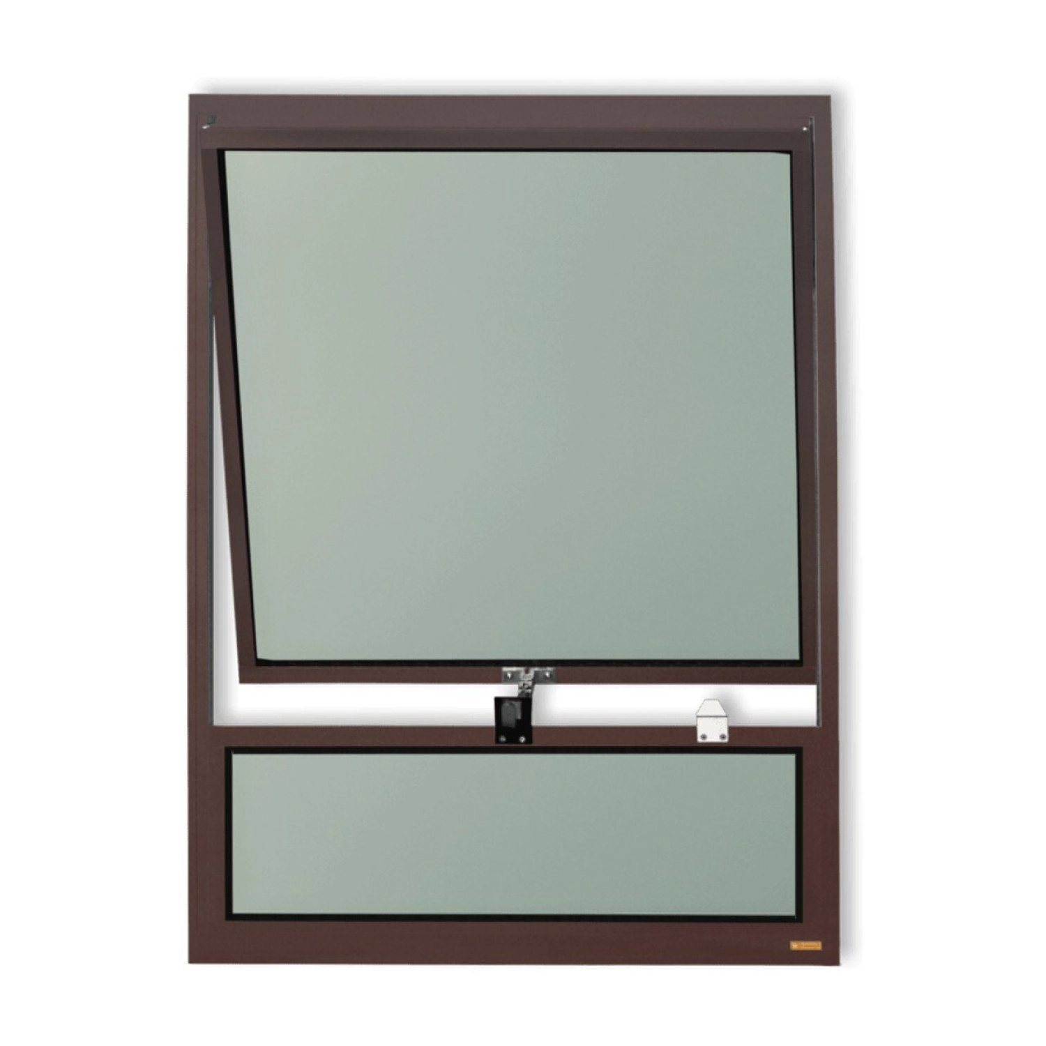 Janela De Alumínio Maxim-ar Com Bandeira 80x60cm Vidro Mini Boreal Plus Brimak Corten
