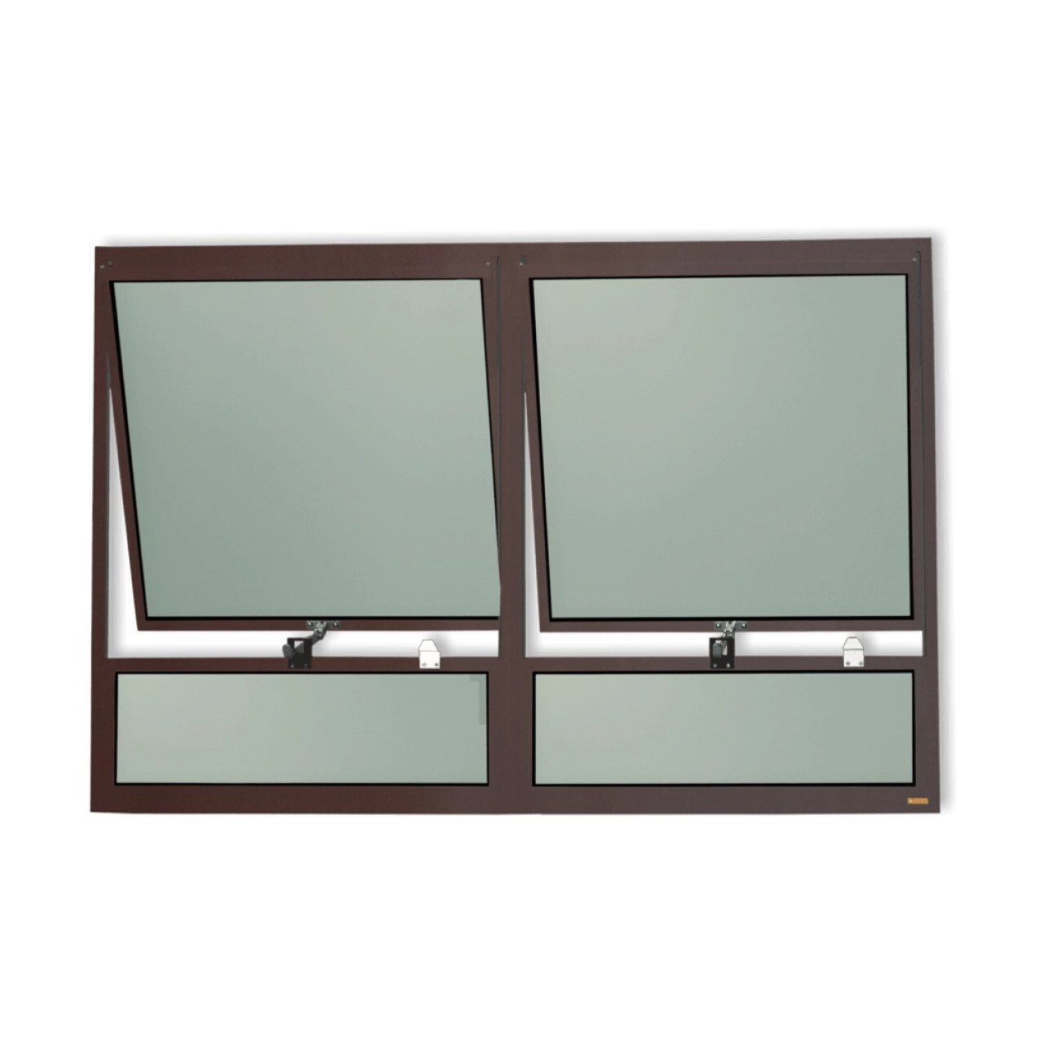 Janela De Alumínio Maxim-ar 2 Seções 80x120cm Vidro Mini Boreal Plus Brimak Corten
