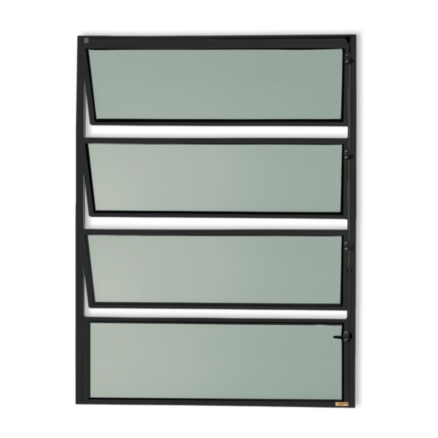 Janela De Alumínio Basculante 80x100cm Vidro Mini Boreal Master Brimak Preto