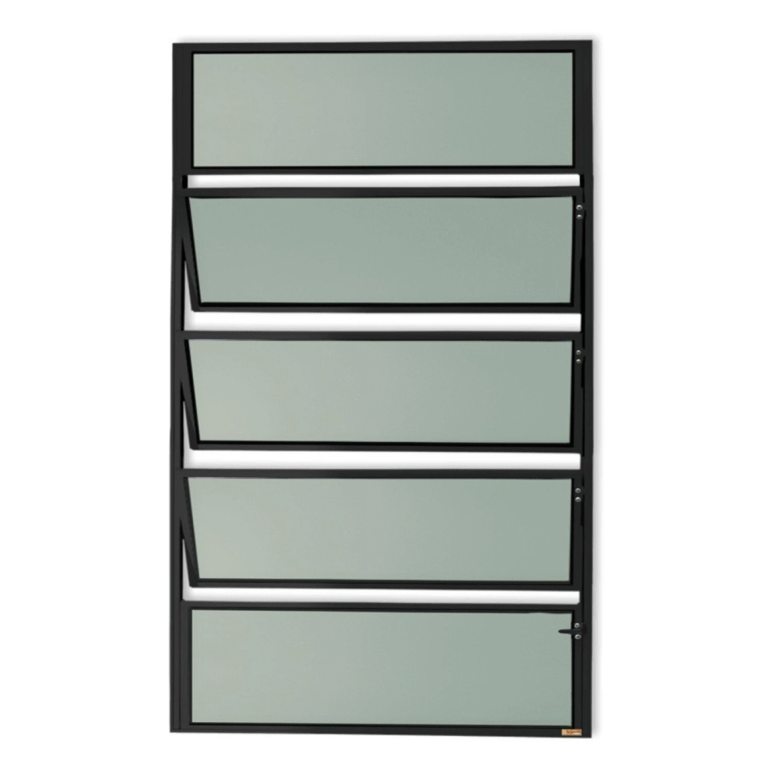 Janela De Alumínio Basculante 100x100cm Vidro Mini Boreal Master Brimak Preto